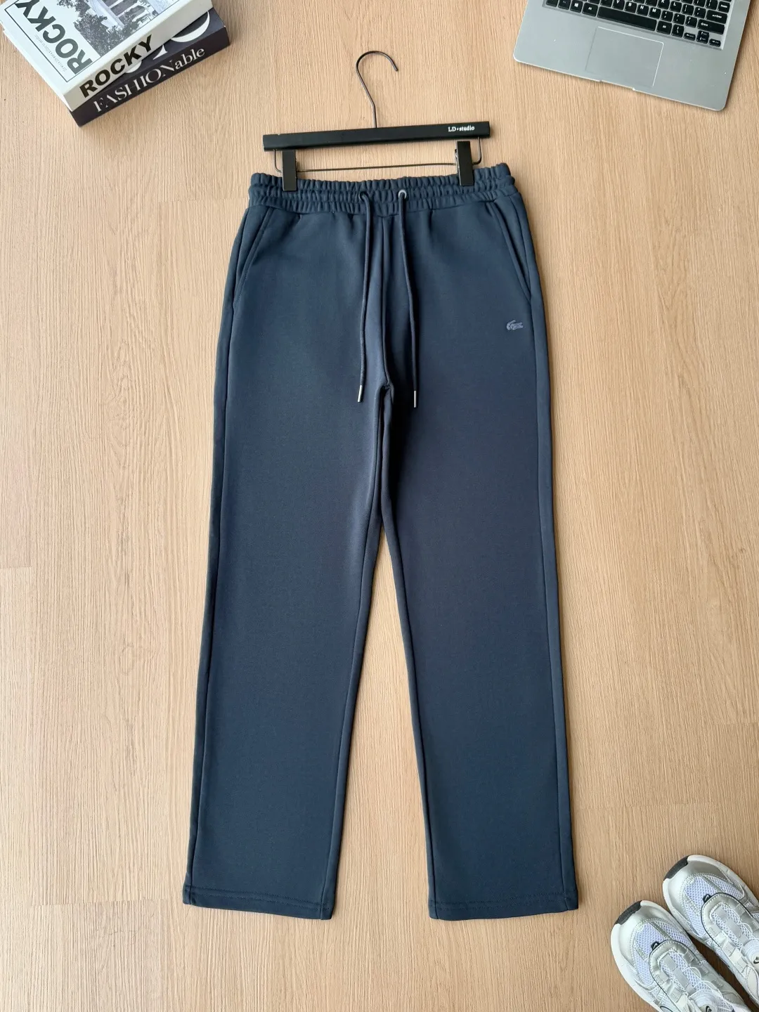 2026 Summer In Stock New Arrival is on the market in large quantities🎆👏👏 LACOSTE 360g terry tripe flat sweatpants Style number: LA-6306 Color: Black Royal Blue Gray Size: M L XL XXL